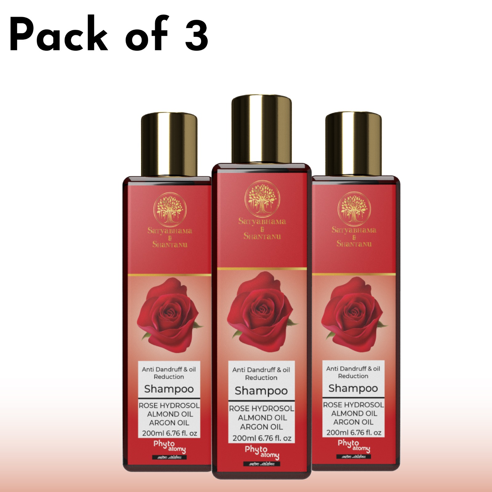 Rose Hydrosol Shampoo (200 ml) Pack Of 3